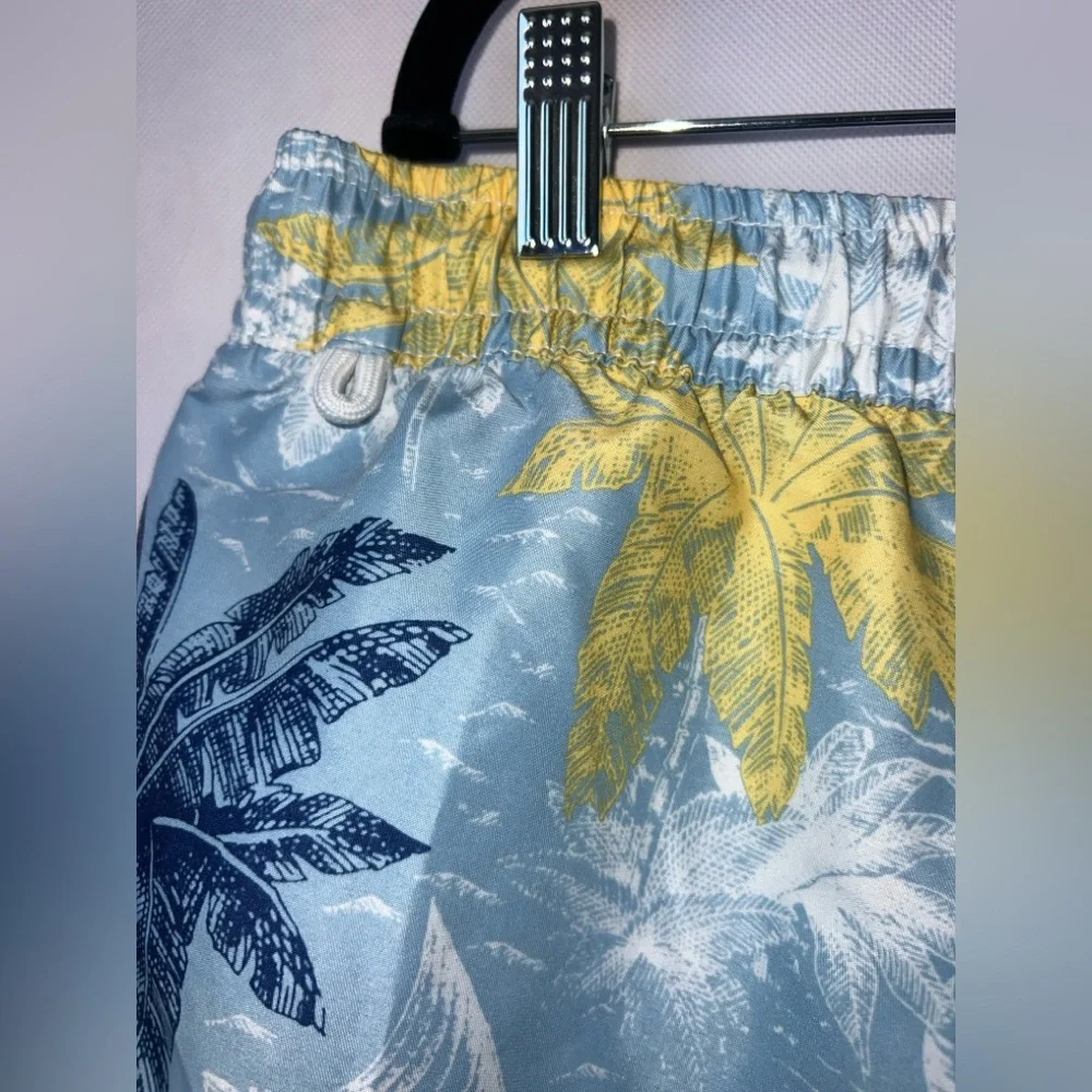 Slate & Stone Blue Tropical Novelty Print Swim‎ Trunks Size XL